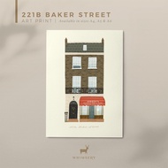 221b Baker Street Sherlock Holmes Fan Art Illustration | A5 Art Print