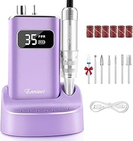 Electric Nail Drill File, Professional Portable Nails Drills Kit with Rechargeable Stand 7 Bits, Cor