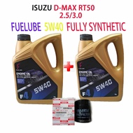 ISUZU D-MAX RT50 2.5 /3.0    OIL FILTER  + 2can FUELUBE 5W40 FULLY SYNTHETIC  ENGINE OIL DMAX