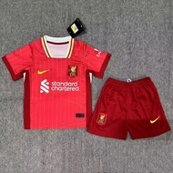 【Kids】 2024/25  Liverpool Jersey Set Kids LFC LIVERPOOL Home Away Football/Soccer Jersey Tops+Shorts Suit 2-13 Years