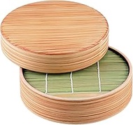 Japanese 40421250-40421260-49930430 Fukui Craft Buckwheat Buckwheat A DX Round Colander Shiraki Grain (Main Body) Lid Bamboo with Φ198