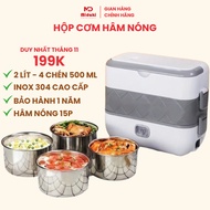 Plug-in lunch box, 4 cups, 2l capacity, 2 floors, MIDAKI office lunch box