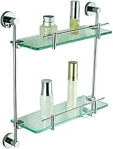 Towel Rack Stainless Steel Double Shelves Storage Rack Bathroom Cosmetics Frame Wall Hanging Towel R
