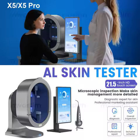 3D Magic Ai Facial Testing X5 ProMirror Wood Lamp Acne Scanner Skin Detector Skin Analyzer Facial Te