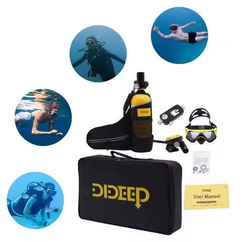Mini 1L 0.9Qt Scuba Diving Tank 15-20 Minute Underwater Breath Device Portable Diving Oxygen Tank Ki