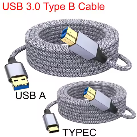 Nylon Braid 0.5M/1M/2M/3M/5M USB 3.0 TYPE-C Printer Data Cable USB-A To USB-B Cord for HP Scanner po