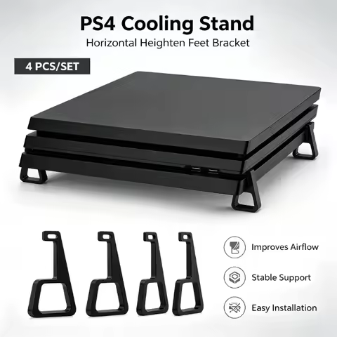 4Pcs Heat Dissipation Elevated Feet Holder Flat‑Mounted Horizontal Stand For PlayStation4 PS4 Slim P