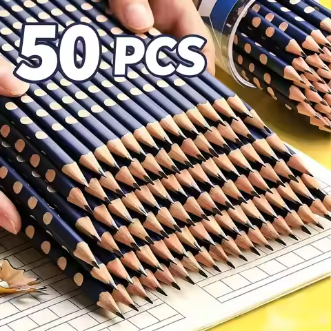 Posture Correction Hole Grip Wooden Pencils, HB 2B Triangular Graphite Pencils For Kids Writing & Sk