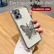 Plating Shockproof 3D Butterfly Phone Holder Phone Case For Realme V13 Q3 Q3i 9 Pro+ V11 Q2 V5 Narzo