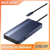14 in 1 USB-C Docking Station 2 HD 1 USB-C/DP 4K/60H Video Output 10Gbps PD100W 85W Input 1000Mbps E
