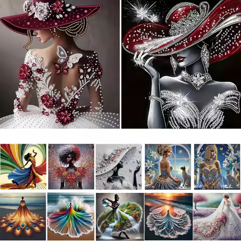 Back View Special Shaped 5D DIY Partial Drill Diamond Painting Kits for Adults Home Wall Decor Diamo