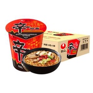 農心辛拉麵香菇牛肉味杯面整箱12杯辣白菜桶裝速食麵速食泡面批發