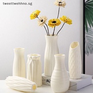 TW Home Nordic Plastic Vase Simple Small Fresh Flower Pot Storage Bottle For Flowers Living Room Modern Home Decoration Ornaments SG