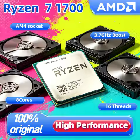 AMD Ryzen 7 1700 8 Core 16 Thread 3.0GHz Base 3.7GHz Boost Processor 14nm AM4 Socket 16MB L3 Cache 6