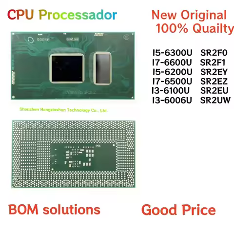 CPU Processador I5-6300U SR2F0 I7-6600U SR2F1 I5-6200U SR2EY I7-6500U SR2EZ I3-6100U SR2EU I3-6006U 