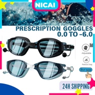 Adult Myopia Swimming Goggles Set Anti-Fog Power Lens with Optional Degrees Swimming Cap 泳镜 近视 成人