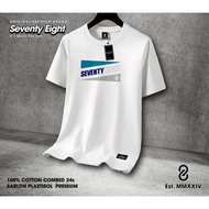 Bandung Distro T-Shirt Soft Comfortable Jumbo T-Shirt Seventy Eight Adult Men's Top Street Motif