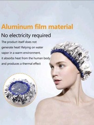 一個加熱的頭髮帽，適用於蒸汽護髮面膜治療，免電，隨機顏色，適用於女性家用護髮油治療和染髮淋浴帽