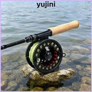 YUJINI Fly Reel Combo, Large Arbor Aluminum Fly Fishing Reel, Lightweight Backing Leader WF Floating