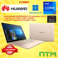 #1585 *Used HUAWEIMATEBOOK X 13.3" 2K ULTRABOOK INTEL CORE I5-7200U 4GB 256SSD INTEL UHD 3D Graphic 