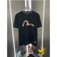 EVISU/God of Fortune 2026 Classic Round Neck Short-Sleeved T-Shirt Men Women Colorful Pure Cotton Si