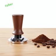 CYBERLINX Coffee Tamper, Flat/threaded Bottom Self-rebounding Coffee Leveler, Springs Design Wood Ha