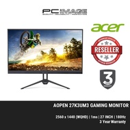 ACER AOPEN 27KG3UM3 27" INCH 2560x1440 180HZ 1MS 250NITS GAMING MONITOR 3YR WARRANTY UM.HX3SM.302