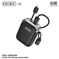 [China CCC] Power Bank 20000mAh OUKU RK2-P93A ชาร์จเร็ว 22.5W PD/QC มีสายในตัว Type-C/iOS ใช้งานง่าย