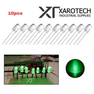 10 pcs of LED 5mm clear GREEN
