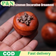 [P&N] 1/3PCS Lifelike Wooden Persimmon Fruit Ornament Features Clear Wood Grain And Can Be Used As A
