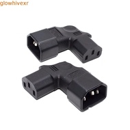 GLOWHIVE Power Adapter C13 Female C14 Male 10A 3Pin Corner Plug 90 Angled Down UP C14 Male To C13 Fe