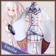 YB3 Emilia Cosplay Costume with Wig Set - Perfect for Halloween Parties