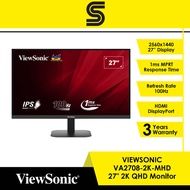 VIEWSONIC VA2708-2K-MHD 27" 2K QHD Monitor