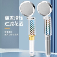Slim-waisted shower head with turbo flip cover, water-stop shower head, water heater, back-scrubbing