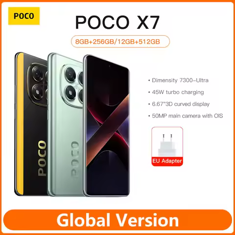 POCO X7 Global Version Smartphone Dimensity 7300-Ultra 6.67" 1.5K AMOLED Curved Display 45W Turbo Ch