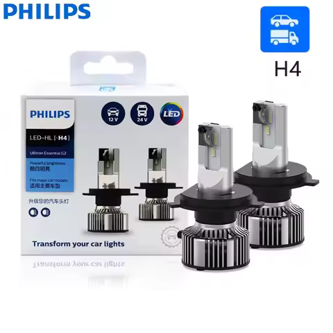 Philips LED H4 9003 Ultinon Essential LED Gen2 12V/24V 21W LED G2 6500K Bulb Fashion White Auto Head