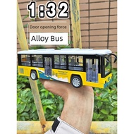City Open-door Bus Bus Bus Tourist Bus Bus Acousto-optic Model Children's Metal Bus Toys