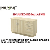 EXORA SERIES Q-YDP7123 COMBINATION LOW CABINET (SWINGING DOOR + FIXED PEDESTAL 2D1F)