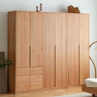 W-8 Solid Wood Log Wardrobe Cherrywood Component Wardrobe Open Door Modern Minimalist Bedroom Wardrobe Nordic Wardrobe W