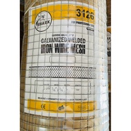 SHARK 18G# x 3' x100' Hot Dip Galvanized BRC Welded Iron Wire Mesh Net Netting /Dawai Jaring/sangkar