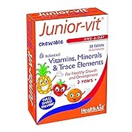 HealthAid Junior-VIT Chewable Multivitamins, 30 Vegetarian Tablets, Pack of 1