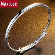 Maxlove Jewelry Pure Silver 925 Original Sterling Silver Bangle Bracelet for Women Korean Style Gelang Tangan Perempuan Viral Murah Gelang Tangan Silver Korea Cop 916 Royal Bracelet Gifts for Women Party Accessories Malaysia Ready Stock