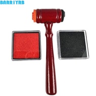 BARR1YRB Judge Stamp Hammer, Inkpad Portable Toy Wooden Hammer, Judges Costume Accessory Wooden Red 