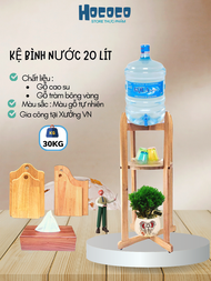 Kệ bình nước 20 lít gỗ tràm bông vàng tự nhiên tháo lắp dễ dàng để góc tường