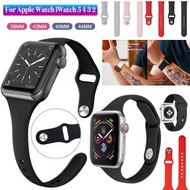 屯團百貨 - 粉色 適用蘋果iwatch錶帶細款運動單色矽膠手錶錶帶 42/44mm小細腰錶帶