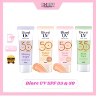 Biore UV Fresh & Bright Sunscreen SPF 50+ PA+++ | Biore UV Glowing & Acne SPF 35 PA +++