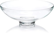 CYS EXCEL Glass Decorative Footed Bowl (H:4.5" D:12") | Fruit Display Bowl | Terrarium Bowl | Compot