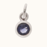 September Birthstone Pendant Charm - Swarovski Sapphire Pendant - September Birth Stone - LOULOUROSE