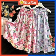 Baby girl sleeveless dress girl pastoral style floral dress1-7 Years 5WNM