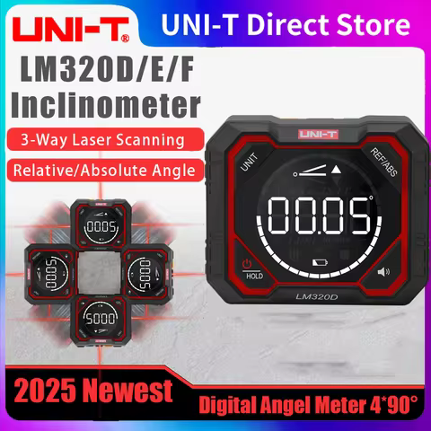 UNI-T LM320F/E/D Digital Inclinometer Laser Angle Meter High Precision 4x90° Relative & Absolute Mea